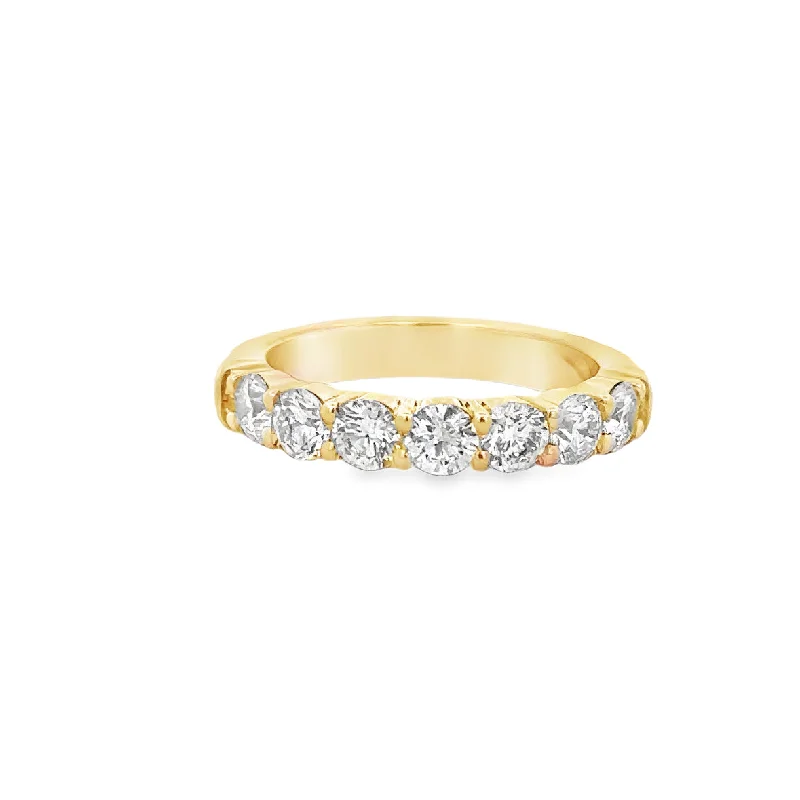 Engagement rings with trillion-cut peridot accents -1.10 CTW Diamond Band in Yellow Gold