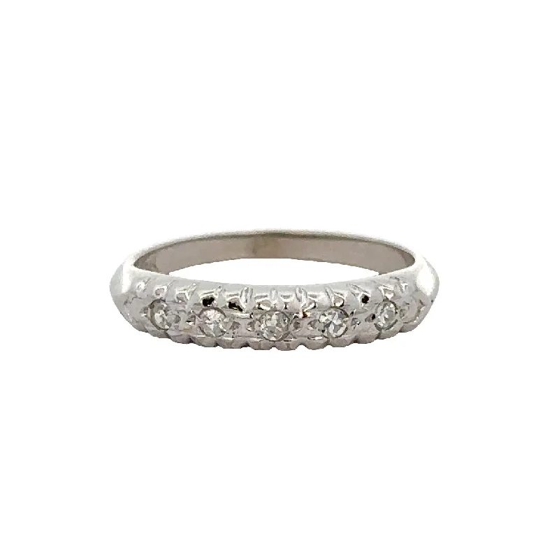 Engagement rings with engraved initials inside bands -.12 CTW Single Cut Diamond Wedding Band