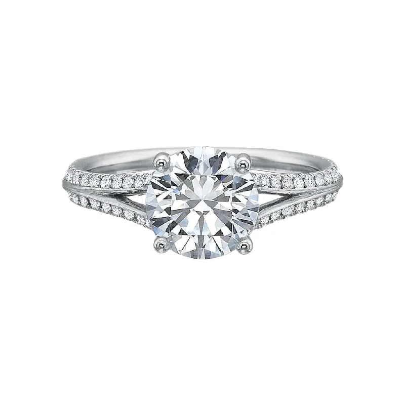 Engagement rings with star sapphire for glow -New Aire Split Shank Diamond Semi Mount Ring