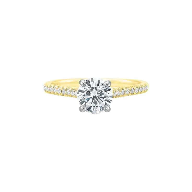 Engagement rings with trillion-cut peridot accents -New Aire Diamond Semi Mount Ring