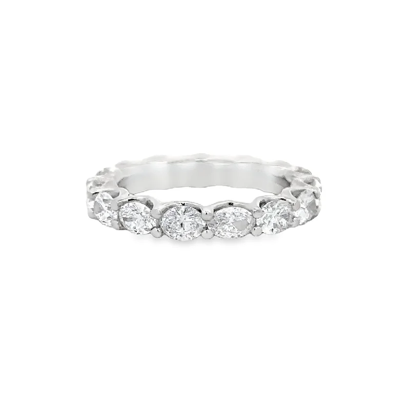 Engagement rings with marquise-cut topaz for shine -3.44 CTW Oval Cut Diamond Eternity Band Size 6.75