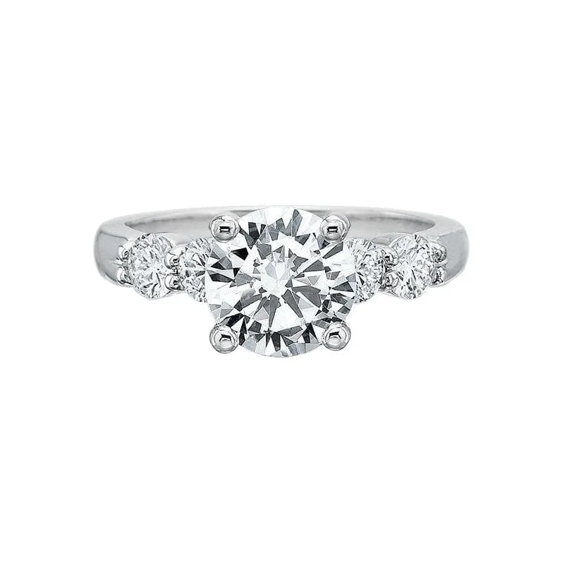 Engagement rings with star sapphire for glow -Classic Diamond Semi Mount Ring