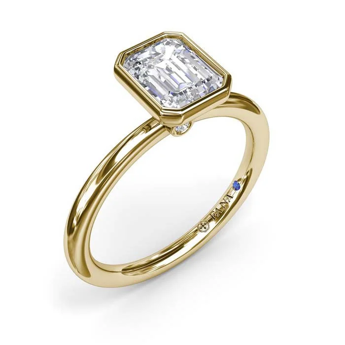 White gold engagement rings with radiant opal stones -Fana Modest Solitaire Diamond Engagement Ring in 14K Yellow Gold