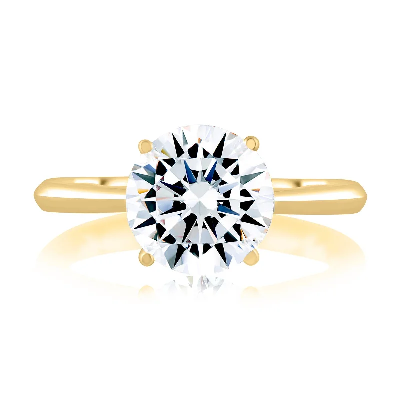 Engagement rings with floral-inspired sapphire bands -Diamond Semi Mount Ring | 14k Yellow (2.00ct Head)