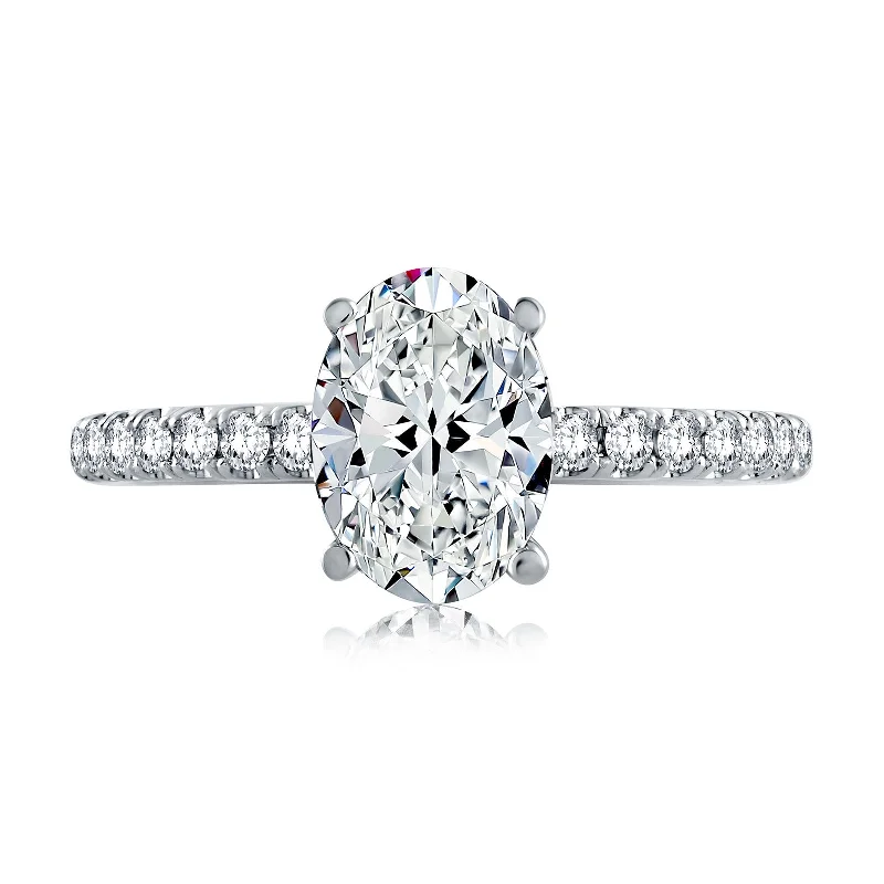 Engagement rings with yellow gold floral halos -Diamond Semi Mount Ring | 18k White (1.50ct Head)