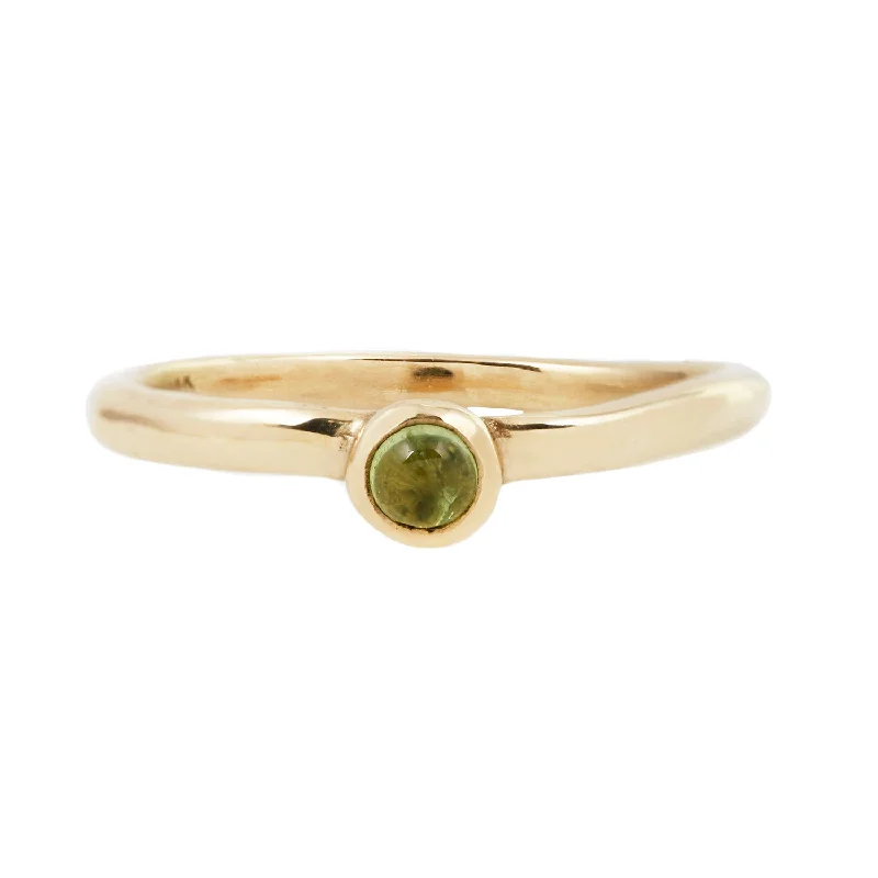 Engagement rings with yellow gold floral halos -DROPLET RING / GOLD / PERIDOT