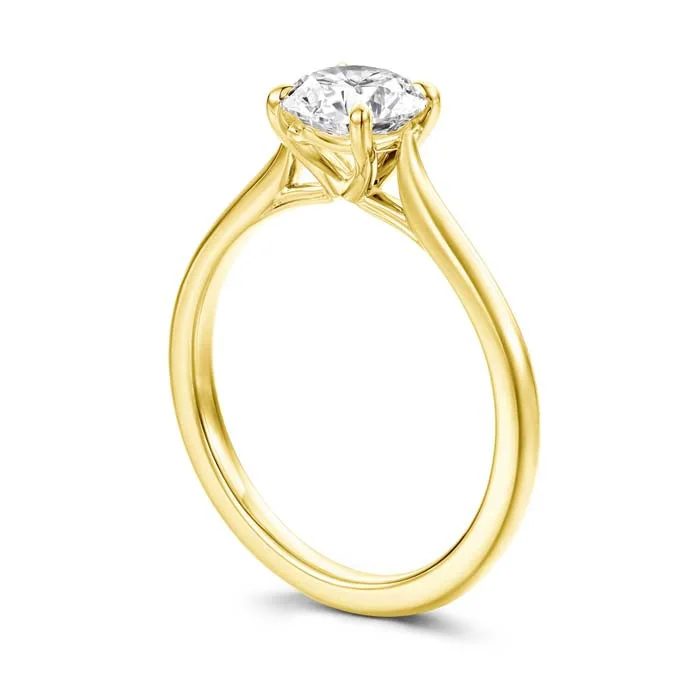 Engagement rings with bold coral for vibrancy -Hearts on Fire Camilla Solitaire .73CT Diamond Engagement Ring in 18K Yellow Gold