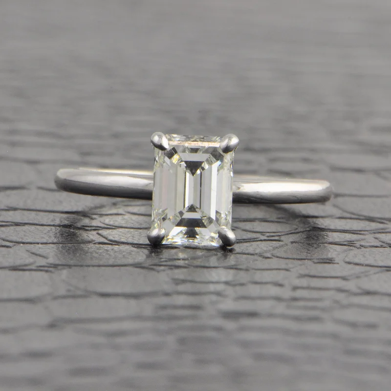 Engagement rings with split-shank topaz designs -GIA 1.52 ct. H-VVS1 Emerald Cut Diamond Engagement Ring