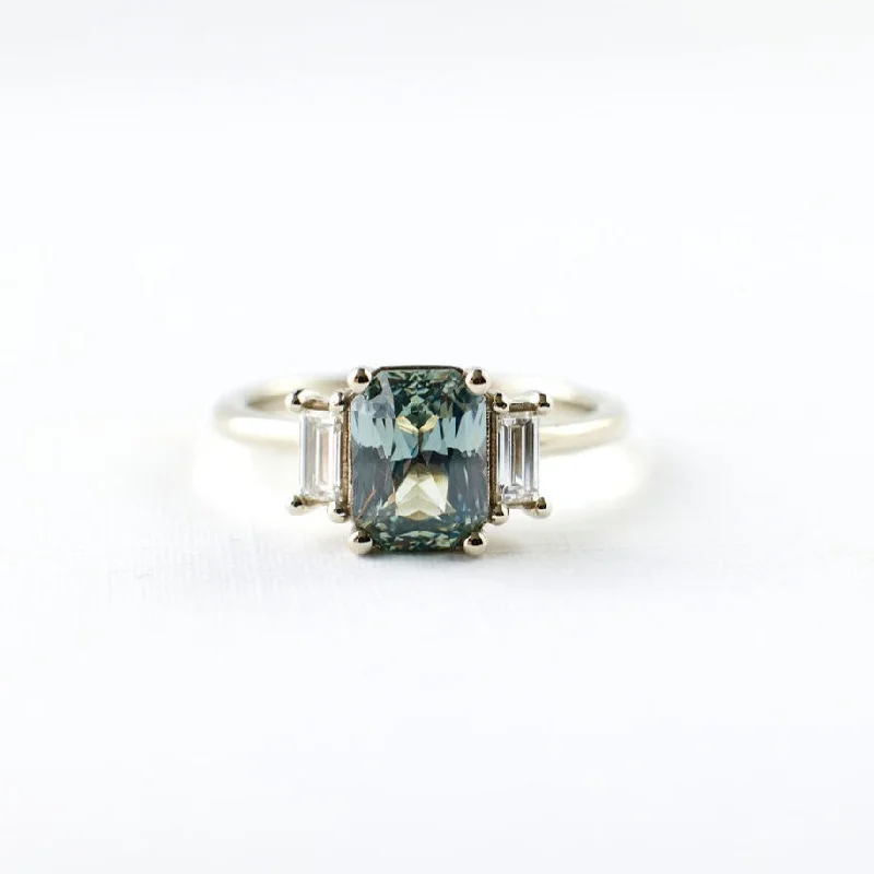 Engagement rings with vibrant labradorite for flash -Jacey Ring - 1.89 Carat Minty Light Green Radiant Sapphire