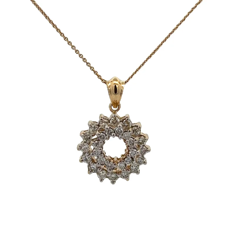 Engagement rings with twisted bands and diamonds -Openwork Diamond Swirl Pendant in Yellow Gold