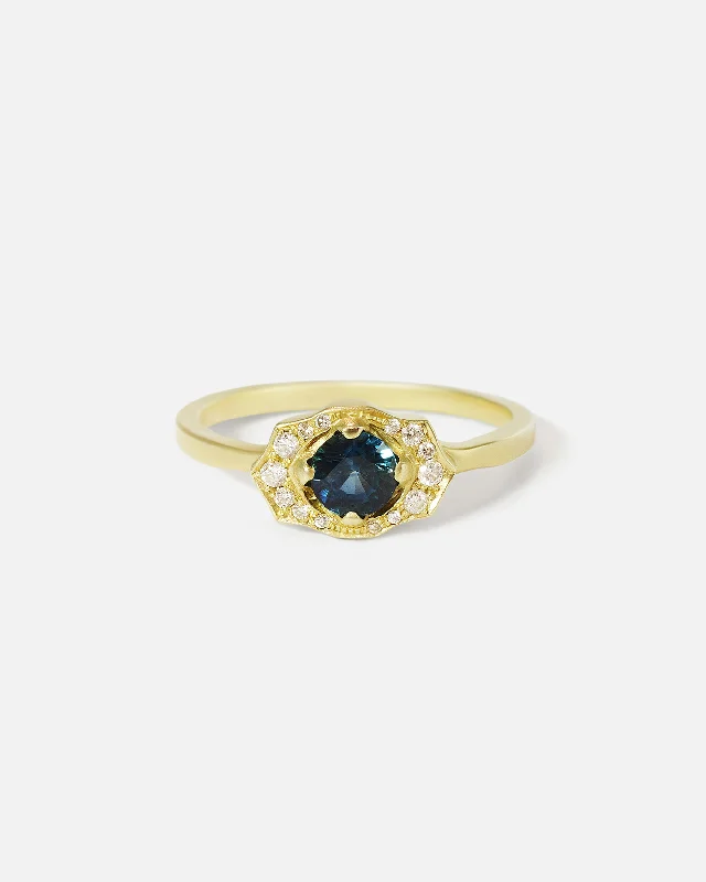 Engagement rings with sleek labradorite for glow -Ruitz II / Blue Sapphire Ring