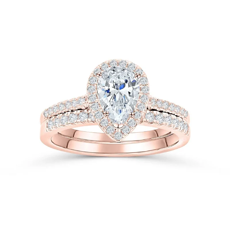 Engagement rings with cluster topaz for dazzle -The Bliss - Rose Gold