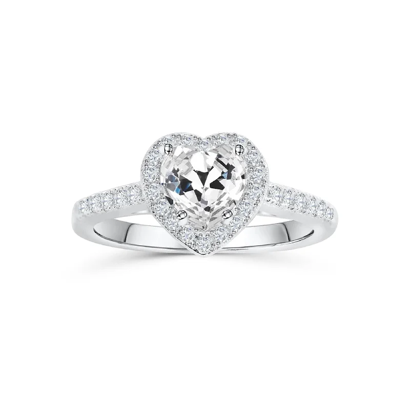 Engagement rings with classic pave garnet bands -The Sweetheart