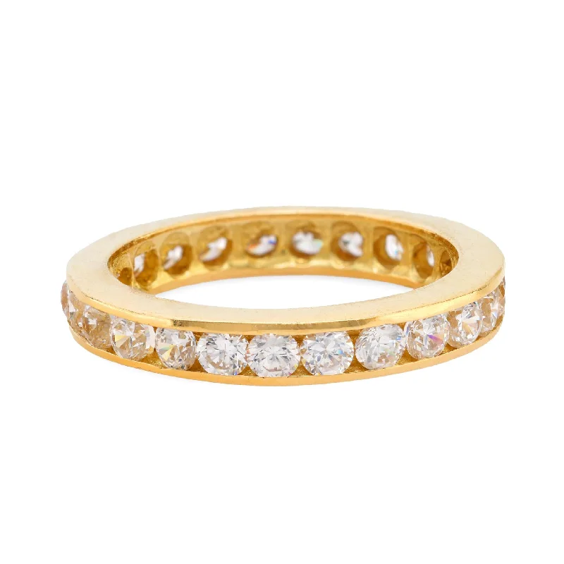 Engagement rings with bold rose-cut garnet stones -Vintage 18k yellow gold diamond eternity band