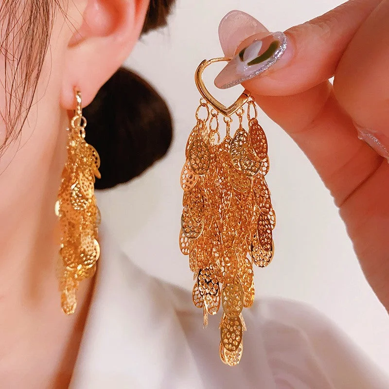 Drop Earrings with Keyhole Designs -14K Gold-plated New Creative Fashion Drop Earrings