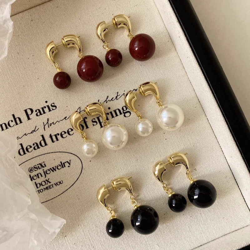 Retro Drop Earrings for Nostalgia -14K Gold-plated Pearl Drop Earrings