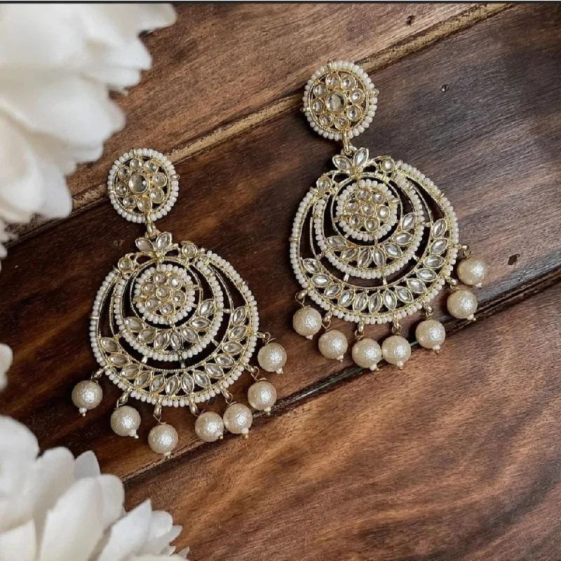 Drop Earrings with Star Motifs -Akruti Collection Gold Plated Dangler Earrings