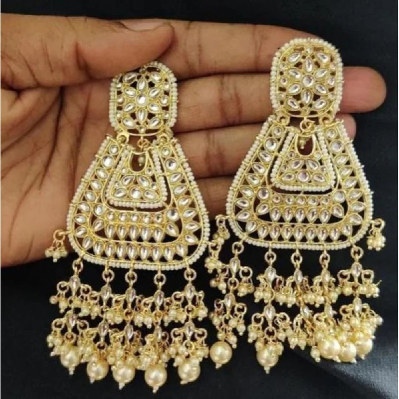 Drop Earrings with Floral Motifs -Akruti Collection Gold Plated Dangler Earrings