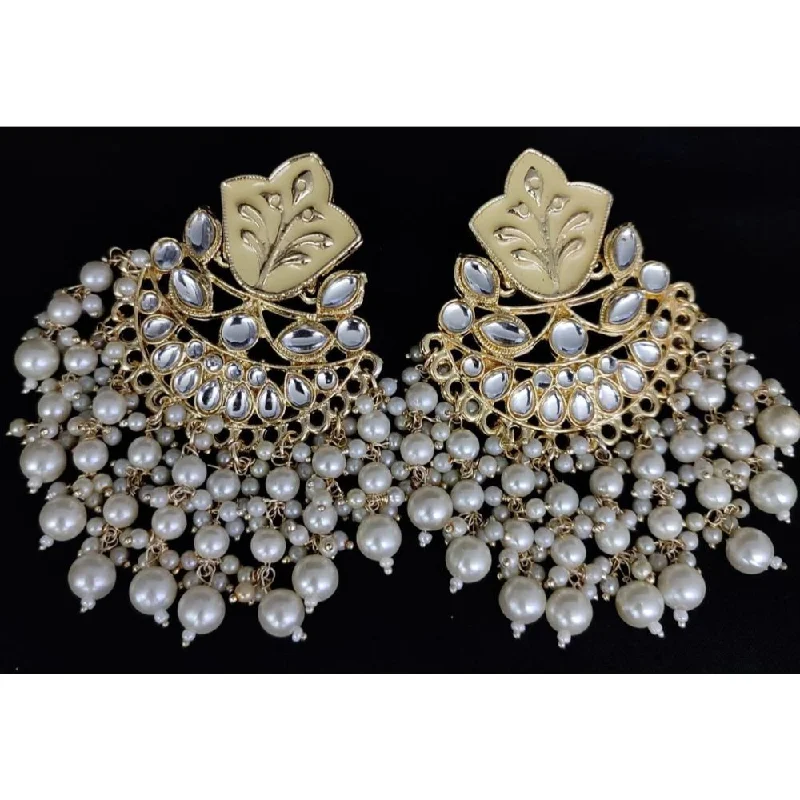 Indian Drop Earrings with Intricacy -Akruti Collection Gold Plated Meenakari Dangler Earrings