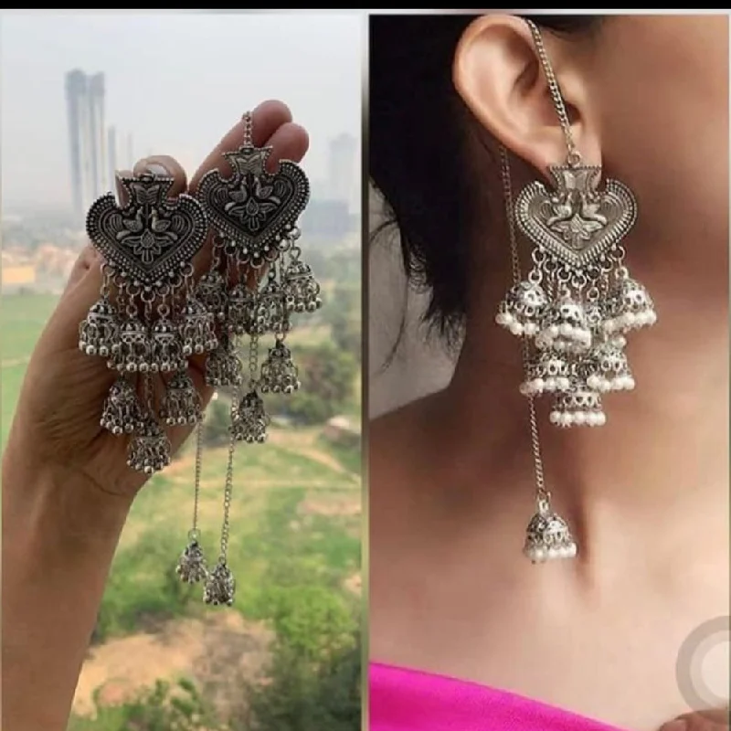 Drop Earrings for Beach Outfit -Akruti Collection Oxidised Plated Dangler Earrings