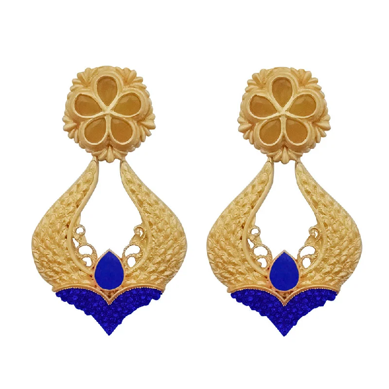 Triangular Drop Earrings for Edge -Amina Creation Gold Plated Dangler Earrings