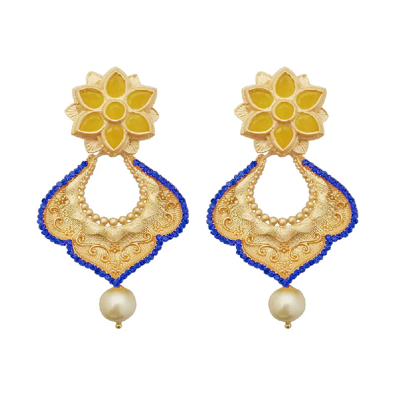 Round Drop Earrings for Classic -Amina Creation Gold Plated Dangler Earrings