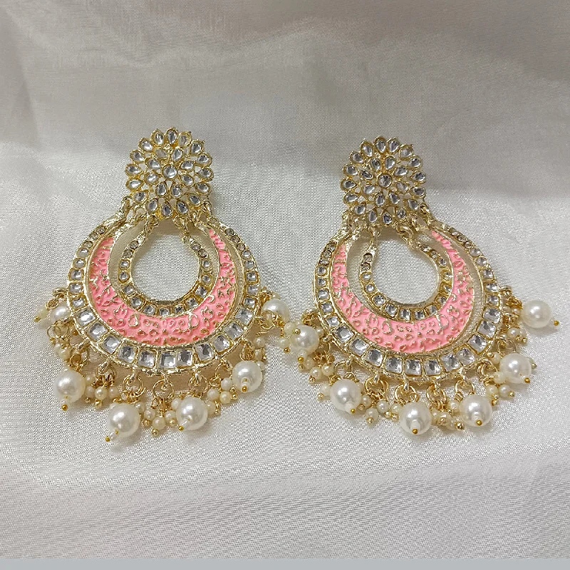 Drop Earrings with Matte Finish -Bhavi Jewels Gold Plated Dangler Earrings