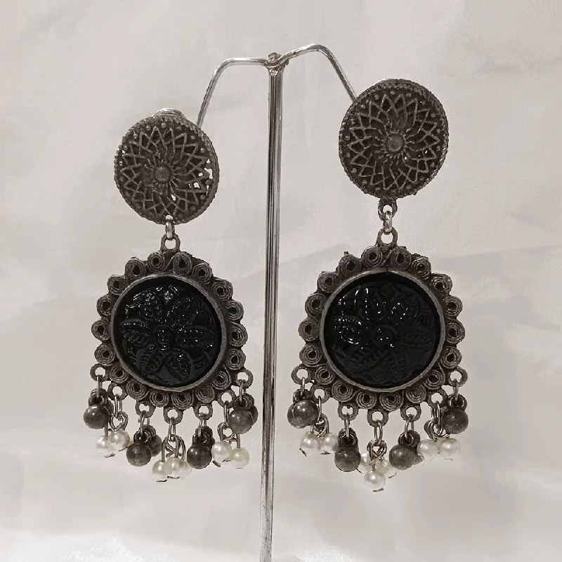 Drop Earrings with Polished Shine -Bhavi Jewels Oxidised Plated Dangler Earrings