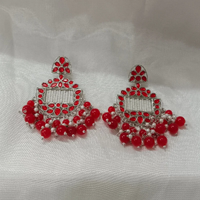 Drop Earrings with Crown Designs -Bhavi Jewels Silver Plated Dangler Earrings