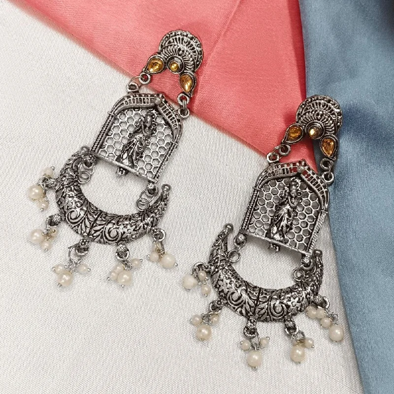 Lightweight Drop Earrings for All Day -Bhavi Oxidised Plated Dangler Earrings