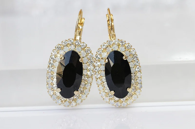 Drop Earrings for Christmas Party -BLACK DROP EARRINGS,