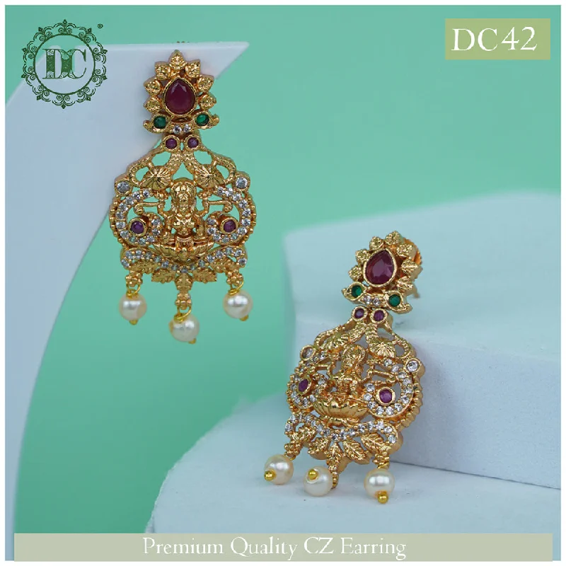 Drop Earrings with Polished Shine -Diksha Collection Gold Plated Dangler Earrings