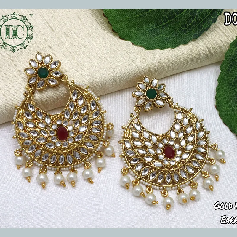 Drop Earrings with Knot Designs -Diksha Collection Gold Plated Dangler Earrings