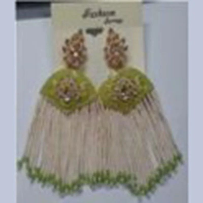 Ethnic Drop Earrings with Tribal Design -Infinity Jewels Dangler Earrings