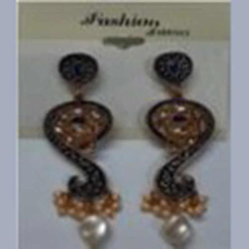 Drop Earrings for Valentine's Day -Infinity Jewels Gold Plated Dangler Earrings