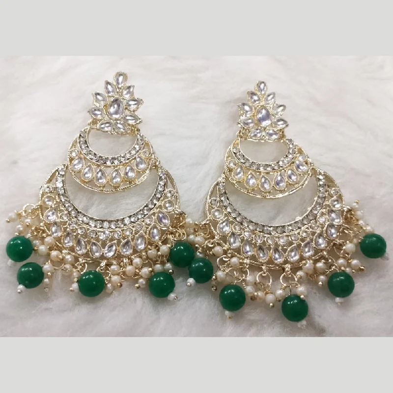 Drop Earrings with Floral Motifs -Khushboo Jewellers Gold Plated Dangler Earrings (Assorted Color)