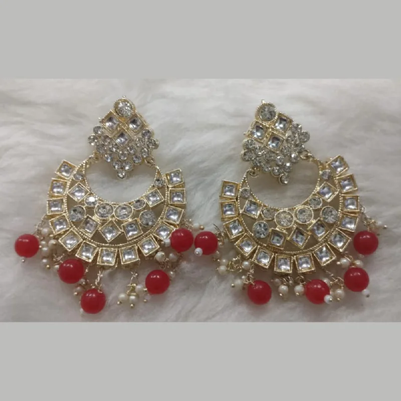 Drop Earrings with Crown Designs -Khushboo Jewellers Gold Plated Dangler Earrings (Assorted Color)