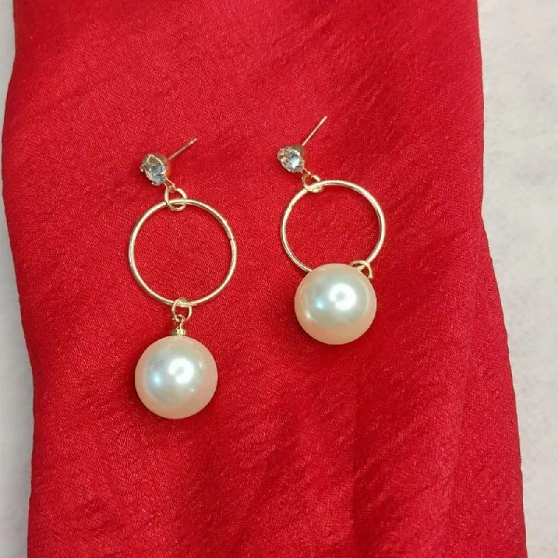 Drop Earrings for Yoga Session -Lucentarts Jewellery Gold Plated Dangler Earrings