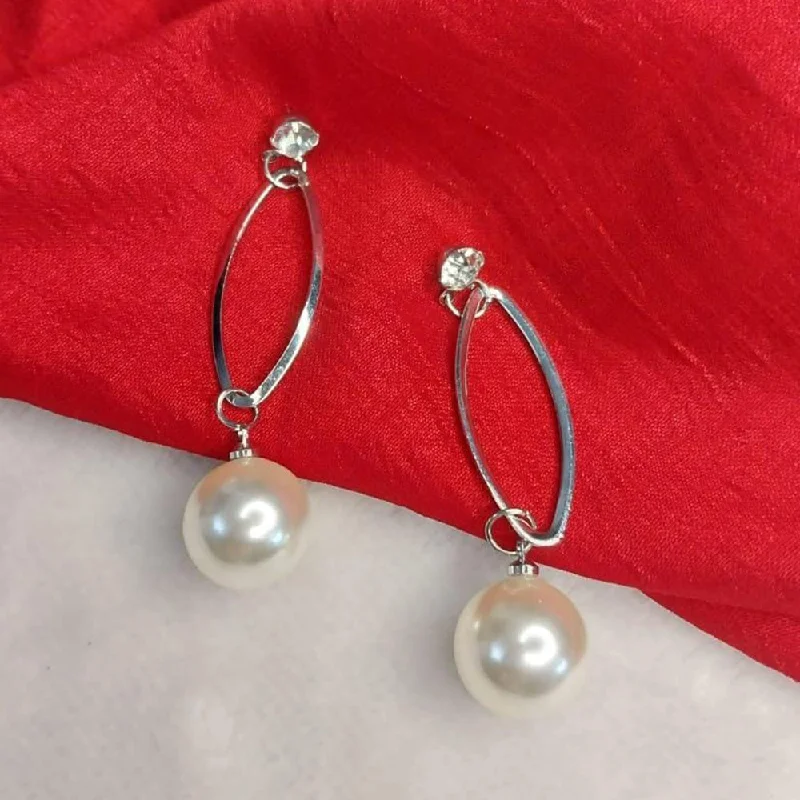 Drop Earrings for Gym Workout -Lucentarts Jewellery Silver Plated Dangler Earrings