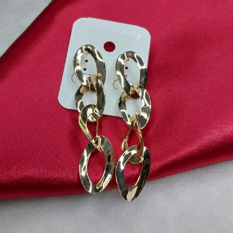 Drop Earrings for School Uniform -Lucentarts Jewellery Gold Plated Dangler Earrings