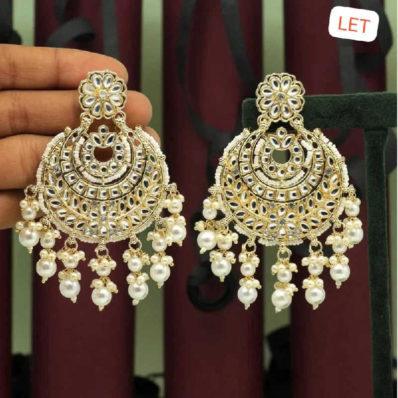 Drop Earrings for Party Look -Lucentarts Jewellery Gold Plated Dangler Earrings