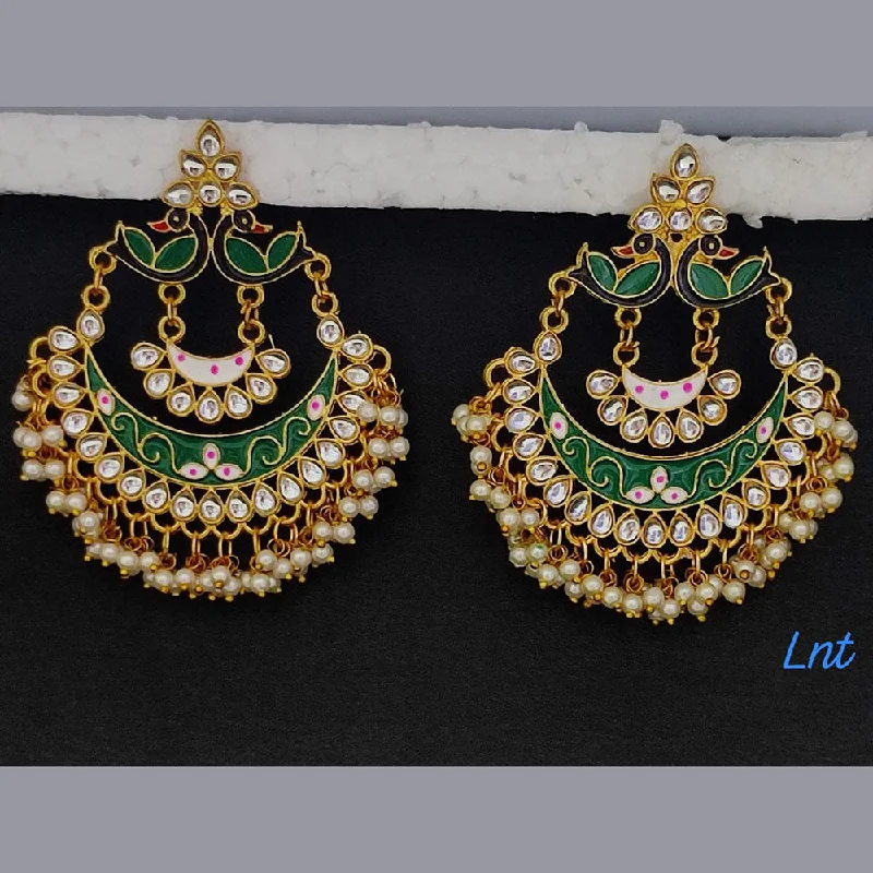 Drop Earrings with Chevron Designs -Lucentarts Jewellery Gold Plated Dangler Earrings