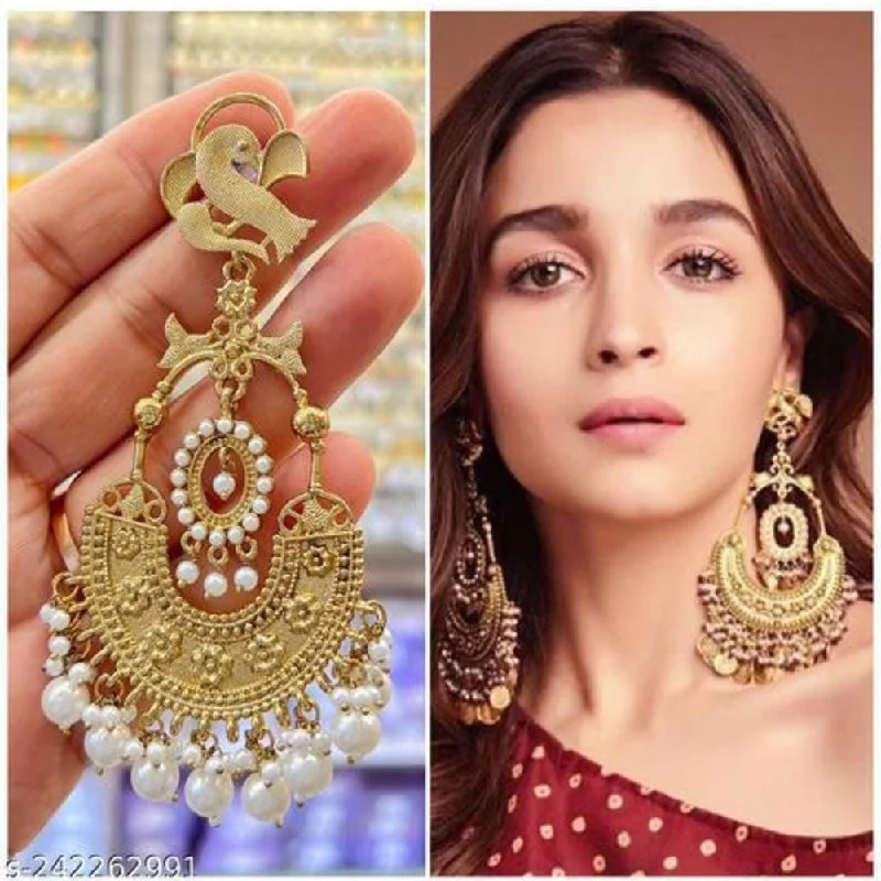 Drop Earrings with Knot Designs -Lucentarts Jewellery Gold Plated Dangler Earrings