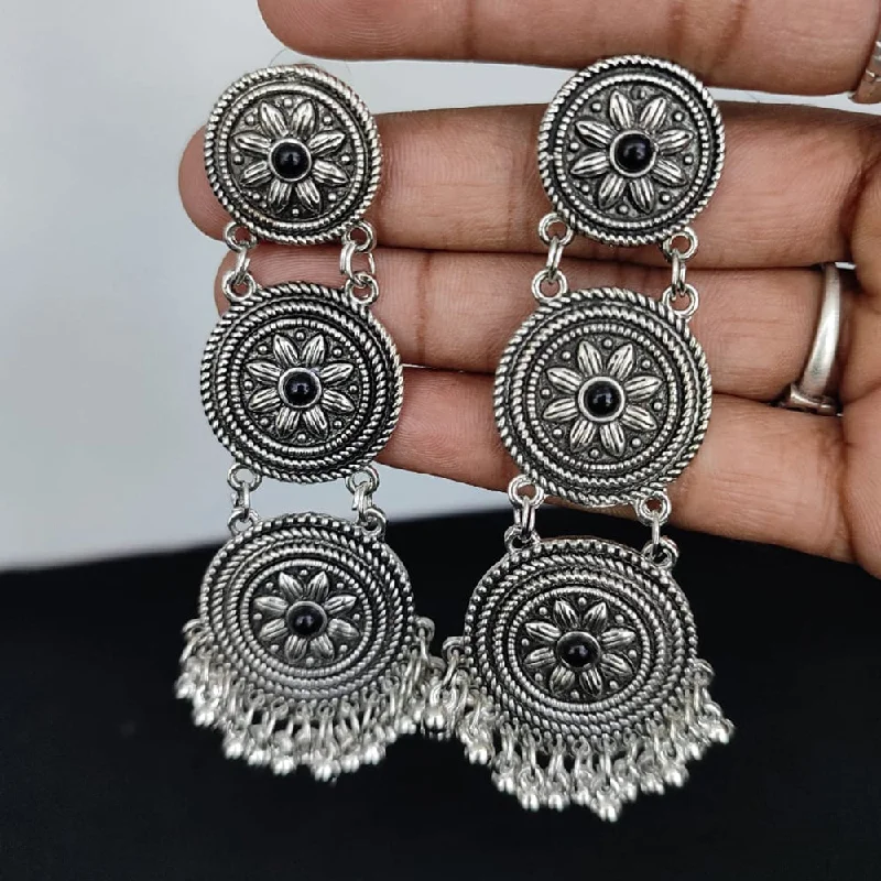 Heavy Duty Drop Earrings for Durability -Lucentarts Jewellery Oxidised Plated Dangler Earrings