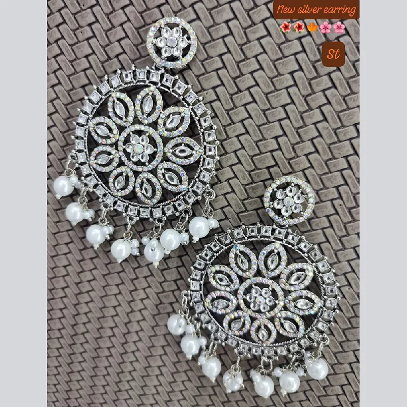 Rhinestone Drop Earrings for Sparkle -Lucentarts Jewellery Silver Plated Austrian Stone Dangler Earrings