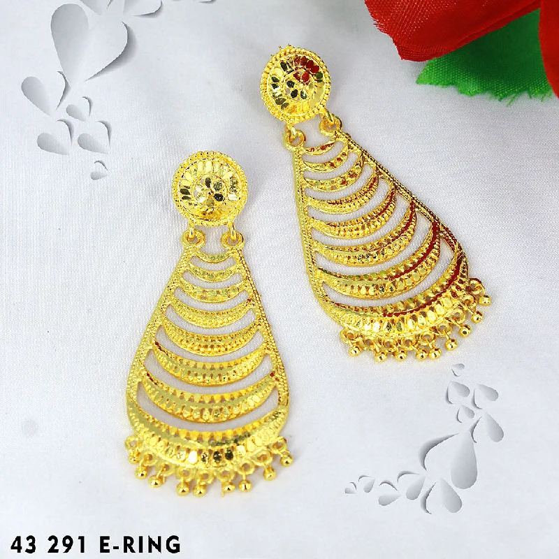 Drop Earrings with Matte Finish -Mahavir Dye Gold Dangler Earrings