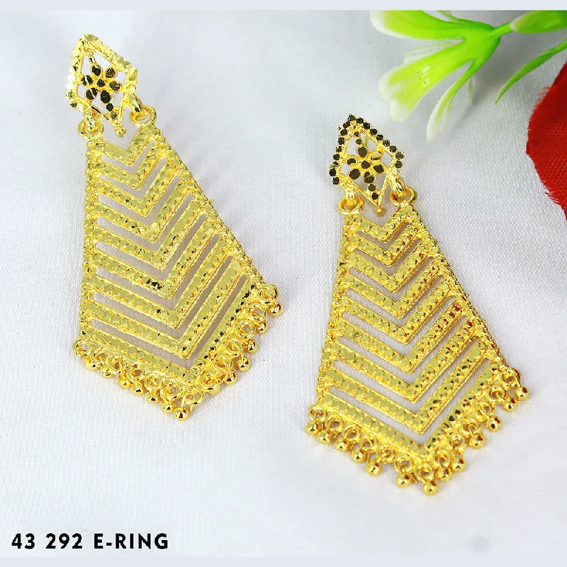 Drop Earrings with Polished Shine -Mahavir Dye Gold Dangler Earrings