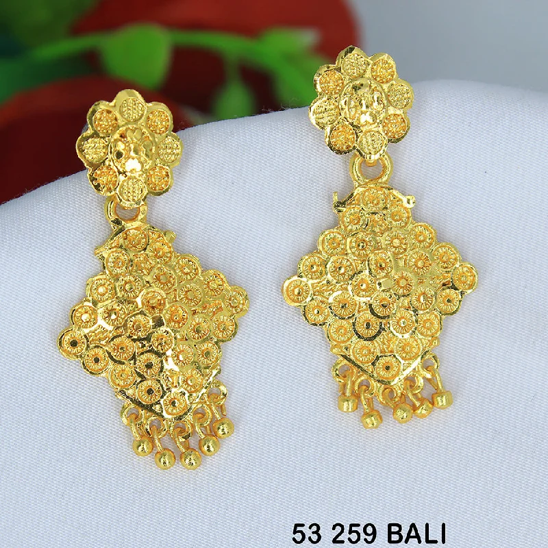 Drop Earrings for Work Attire -Mahavir Dye Gold Dangler Earrings