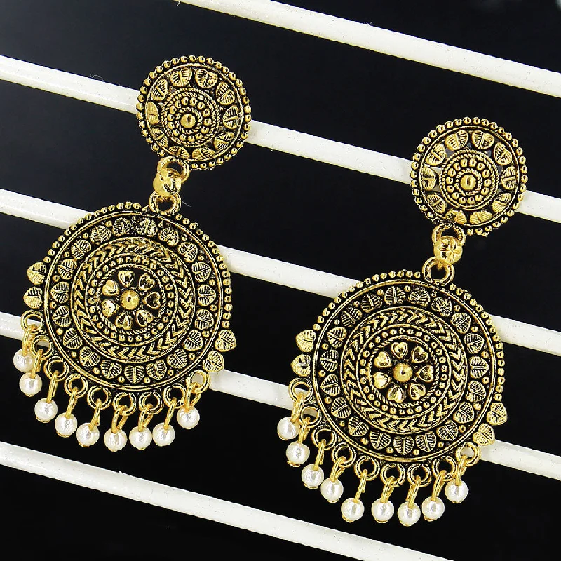 Drop Earrings for Christmas Party -Mahavir Gold Plated Dangler Earrings