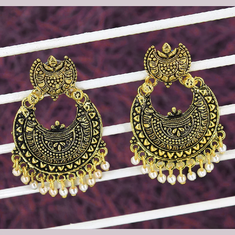 Drop Earrings for Graduation Day -Mahavir Gold Plated Dangler Earrings